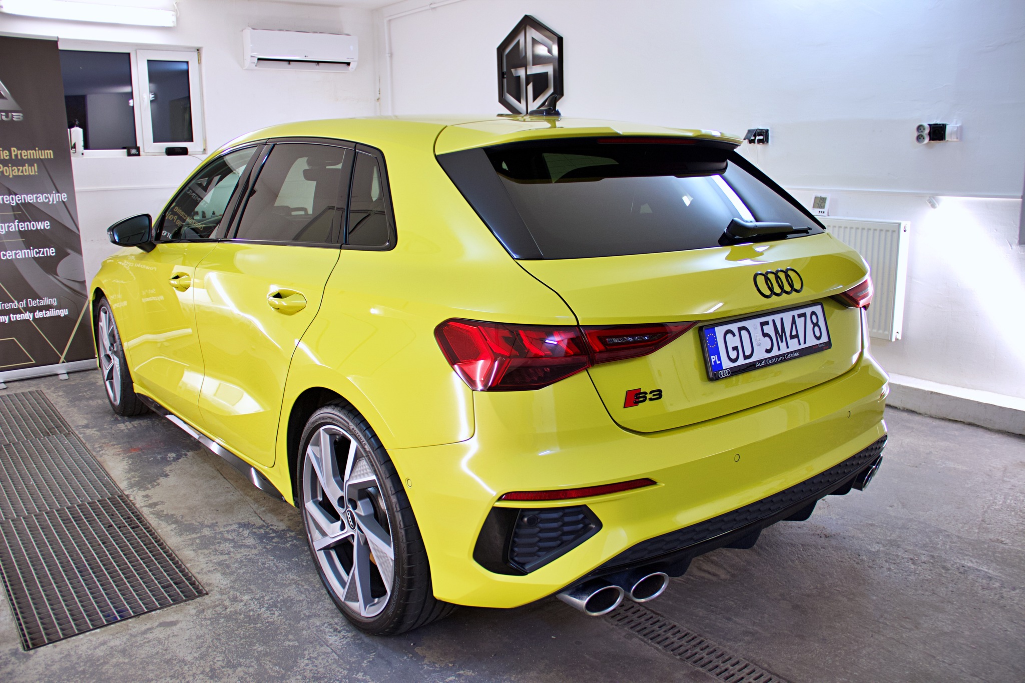 Żółte Audi po zabezpieczeniu lakieru
